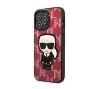 Custodia Karl Lagerfeld Monogram Iconic Patch, rosso - iPhone 13 / 13 Pro