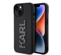 Custodia Karl Lagerfeld per iPhone 15 6,1 nera custodia rigida 3D Rubber Glitter Logo - Nouvo