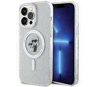 Custodia Karl Lagerfeld Karl & Choupette Glitter MagSafe, trasparente - iPhone 15 Pro Max
