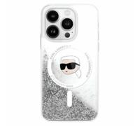 Custodia Karl Lagerfeld per iPhone 16 Pro 6,3 custodia rigida trasparente Liquid Glitter Karl Head Magsafe - Nouvo