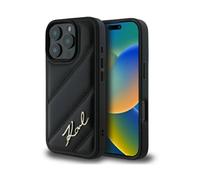 Custodia Karl Lagerfeld Quilted Signature nera - iPhone 16 Pro