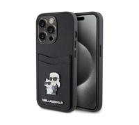 CG MOBILE Karl Lagerfeld Saffiano Custodia con slot per schede per iPhone 15 Pro (nero)
