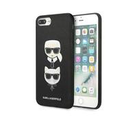 Custodia Karl Lagerfeld Saffiano Karl & Choupette Heads, nero - iPhone 8 Plus / 7 Plus