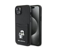 Karl Lagerfeld KLHCP15SSAPKCNPK - Custodia rigida per iPhone 15 6.1", colore: Nero