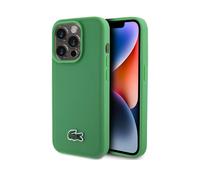 Custodia Lacoste Iconic Petit Piqué Woven Logo MagSafe, verde - iPhone 15 Pro