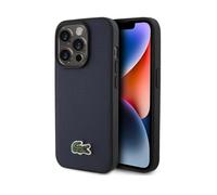 Custodia Lacoste per iPhone 15 Pro Max, Navy - Iconic Petit Piqué Woven Logo MagSafe