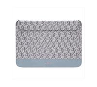 CUSTODIA LAPTOP GUESS GCube Stripes - sleeve 16 pollici, similpelle, magnetica, Per Computer e laptop da 16 ", Dimensioni: A 27,5 cm, L 39,5 cm, Azzurro, grigio chiaro