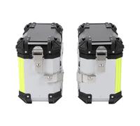 Custodia Laterale Motociclistica, Pacco Motociclista per Ammortizzatore 28L con Clamp/Holder e Blocco di Sicurezza per i Bagagli (SILVER)