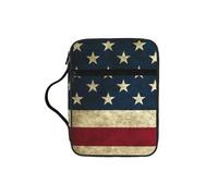 Custodia leggera con stampa con bandiera americana, custodia per tablet, borsa per trucchi e matite, per chiesa, scuola, viaggi