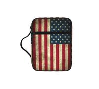 Custodia leggera con stampa con bandiera americana, custodia per tablet, borsa per trucchi e matite, per chiesa, scuola, viaggi