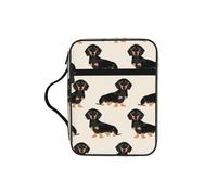Custodia leggera con stampa di cane bassotto, custodia per tablet, resistente, astuccio per matite per chiesa, scuola, viaggi