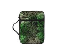 Custodia leggera con stampa di serpente verde, custodia per tablet, borsa per trucchi e matite, per chiesa, scuola, viaggi