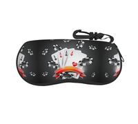 Custodia leggera e morbida per occhiali da sole, custodia in neoprene con cerniera, borsa portatile per occhiali da vista con gancio per donne e uomini, Torneo di poker, Taglia unica