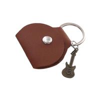 Custodia leggera in pelle PU per plettro per chitarra, portachiavi, custodia portatile per plettri