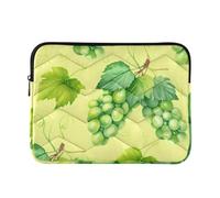 Custodia leggera per notebook verde uva ad acquerello | Custodia per computer con controllo della vestibilità per tutto il dispositivo, cerniera superiore liscia e ammortizzazione