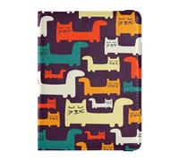 Custodia leggera per passaporto in pelle PU per vacanze in famiglia carino passaporto libro viaggio carino gatti formato marrone, Multi, 1 size, Casual