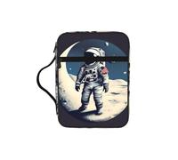 Custodia leggera per tablet con stampa astronauta sulla luna, borsa per il trucco e matite, per chiesa, scuola, viaggi