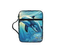 Custodia leggera per tablet con stampa di delfino oceano che ti guarda 1, custodia per tablet, resistente, astuccio per matite per chiesa, scuola, viaggi