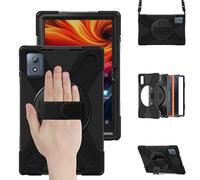 Custodia Lenovo Tab K11 Plus 11.5" TB-352FU TB-352XU 2024, Resistente Antiurto PC Duro 360 Gradi Cavalletto Rotante e Tracolla, Silicone Protezione Cover per Famiglia/Bambino/Ufficio/Auto