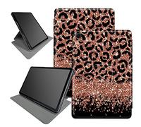 Custodia leopardata glitterata per iPad di 10a generazione 11,9" versione 2022 (numero di modello: A2696 A2757 A2777), supporto pieghevole girevole a 360 gradi con angoli di visione multipli custodia