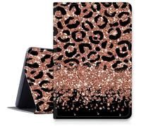Custodia leopardata glitterata per iPad Pro da 11 pollici (modello 2024, 5a generazione), custodia antiurto pieghevole e regolabile in pelle PU con supporto automatico sleep/wake per iPad Pro da 11