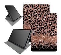 Custodia leopardata glitterata per Microsoft Surface Go 3 2021 / Surface Go 2 2020 / Surface Go 2018 tablet da 10 pollici, rotazione a 360 gradi con angoli di visione multipli con auto sleep/wake