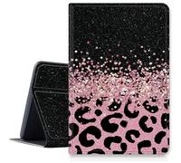 Custodia leopardata rosa glitterata per Samsung Galaxy Tab A8 10,5 pollici 2022, antiurto custodia pieghevole in pelle PU sottile con auto sleep/wake per Galaxy Tab A8 2022 modello SM-X200/X205/X207