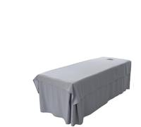 Custodia Lettino Massaggio Portatile 1 lenzuolo solido for salone di bellezza, telo for lettino da massaggio, for SPA, con/senza foro(Light Grey,120x230cm with hole)
