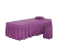 Custodia Lettino Massaggio Portatile 1 lenzuolo solo for lettino da massaggio for salone di bellezza, for SPA delicato sulla pelle, con gonna(Color 1,Square head (80x190))