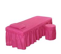 Custodia Lettino Massaggio Portatile 1 pezzo solo lenzuolo solido salone di bellezza massaggio pelle-amichevole letto SPA copertura completa con foro(Rose red,180x70 bedskirt only)
