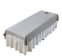 Custodia Lettino Massaggio Portatile Coprilettino da massaggio con lenzuolo e foro for il viso(Gray,100X200cm with hole)