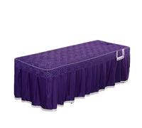 Custodia Lettino Massaggio Portatile Copriletto da salone di bellezza in pizzo con foro(PURPLE,180x60 cover only)