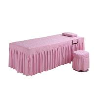 Custodia Lettino Massaggio Portatile Copriletto for salone di bellezza + federa 2 pezzi Set SPA Massaggio Lenzuolo for lettino da massaggio delicato sulla pelle Gonna for letto con foro Colchas(Color