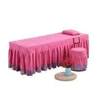 Custodia Lettino Massaggio Portatile Copriletto for salone di bellezza + federa 2 pezzi Set SPA Massaggio Lenzuolo for lettino da massaggio delicato sulla pelle Gonna for letto con foro Colchas(Color