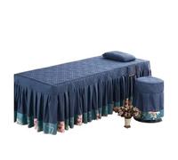 Custodia Lettino Massaggio Portatile Copriletto for salone di bellezza + federa 2 pezzi Set SPA Massaggio Lenzuolo for lettino da massaggio delicato sulla pelle Gonna for letto con foro Colchas(Color