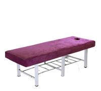 Custodia Lettino Massaggio Portatile Copriletto in velluto spesso di bellezza semplice in tinta unita da massaggio for salone dell'hotel(Purple,180x60cm)