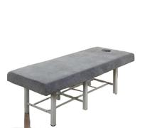 Custodia Lettino Massaggio Portatile Copriletto in velluto spesso di bellezza semplice in tinta unita da massaggio for salone dell'hotel(Grey,190x80cm)