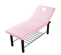 Custodia Lettino Massaggio Portatile Copriletto morbido for massaggio 1 pezzo con foro for il respiro del viso, lenzuolo con angoli for massaggi, salone di bellezza, multi colori, elastico(Pink)
