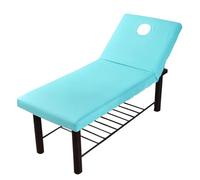 Custodia Lettino Massaggio Portatile Copriletto morbido for massaggio 1 pezzo con foro for il respiro del viso, lenzuolo con angoli for massaggi, salone di bellezza, multi colori, elastico(Blue)