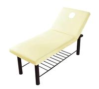 Custodia Lettino Massaggio Portatile Copriletto morbido for massaggio 1 pezzo con foro for il respiro del viso, lenzuolo con angoli for massaggi, salone di bellezza, multi colori, elastico(Beige)