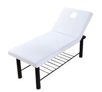 Custodia Lettino Massaggio Portatile Copriletto morbido for massaggio 1 pezzo con foro for il respiro del viso, lenzuolo con angoli for massaggi, salone di bellezza, multi colori, elastico(White)
