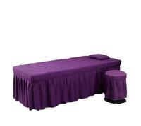 Custodia Lettino Massaggio Portatile Gonna da letto for salone di bellezza, copriletto for lettino da massaggio SPA delicato sulla pelle, con foro(Color 8,70x190 cm)