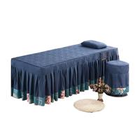 Custodia Lettino Massaggio Portatile Gonna da letto for salone di bellezza, copriletto for lettino da massaggio SPA delicato sulla pelle, con foro(Light yellow,80x190 cm)