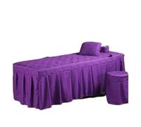 Custodia Lettino Massaggio Portatile Gonna da letto for salone di bellezza, copriletto for lettino da massaggio SPA delicato sulla pelle, con foro(WHITE,80x190 cm)