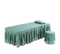 Custodia Lettino Massaggio Portatile Gonna da letto for salone di bellezza, copriletto for lettino massaggio SPA delicato sulla pelle, con foro(Light green,60x180 cm)