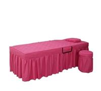 Custodia Lettino Massaggio Portatile Gonna da letto for salone di bellezza, copriletto for lettino massaggio SPA delicato sulla pelle, con foro(Purple Pink,60x180 cm)