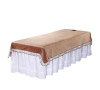 Custodia Lettino Massaggio Portatile Lenzuola for salone di bellezza, copriletto in velluto for massaggi e spa(Khaki,200x120cm with hole)