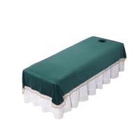 Custodia Lettino Massaggio Portatile Lenzuola for salone di bellezza, copriletto in velluto for massaggi e spa(Green,200x120cm no hole)