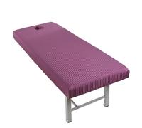 Custodia Lettino Massaggio Portatile Lenzuolo con angoli for lettino da massaggio bianco, copriletto elastico copertura totale, cosmetico SPA foro for il viso(Dosha purple,185x70)
