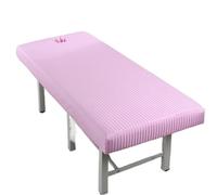Custodia Lettino Massaggio Portatile Lenzuolo con angoli for lettino da massaggio bianco, copriletto elastico con copertura totale, copriletto cosmetico SPA con foro for il viso(PINK,180x60)